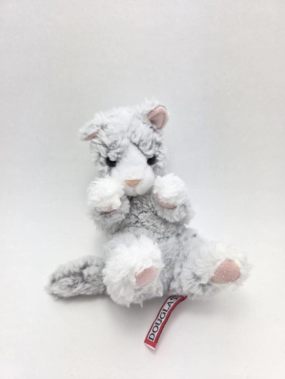Adorable Douglas Gray Kitty Laying on Back, Douglas Plush (4 inch)
